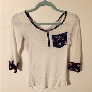 Light cream shirt with floral print